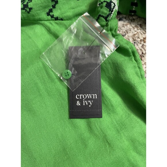 Crown & Ivy Peasant Top NWT Blouse Boho sz 3X Plus 3/4 Sleeve Embroidered Tunic - Picture 12 of 16